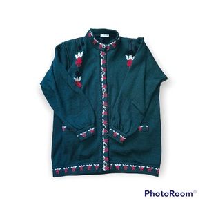 Vintage Wool Christmas Sweater With Angels